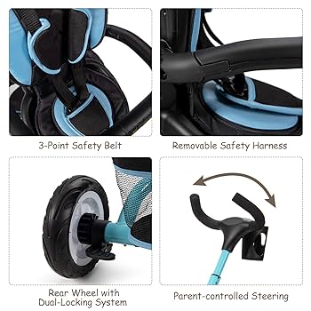 Amazon.co.jp: BABY JOY 三輪車 7イン1 折りたたみ式 幼児用